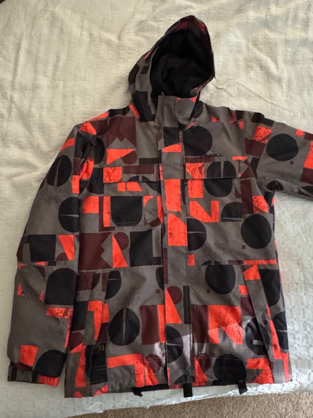 O'Neill Gray & Orange Geometric Ski Snow Snowboard Jacket